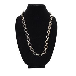 Silver Tone Chain Necklace Statement Fashion‎ Jewelry Women